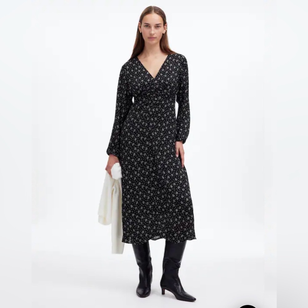 Madewell Black Floral Dress